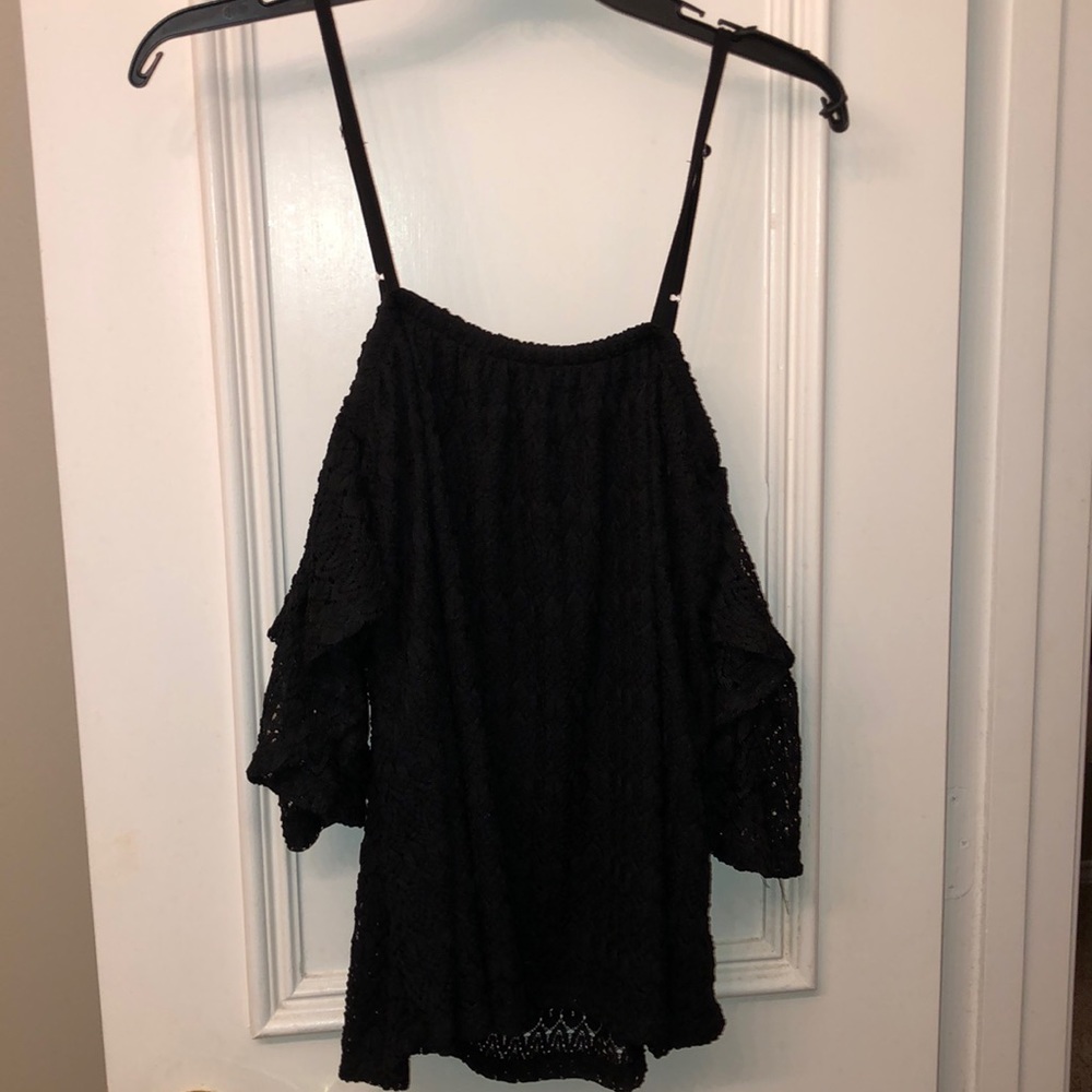 Black off the shoulder top